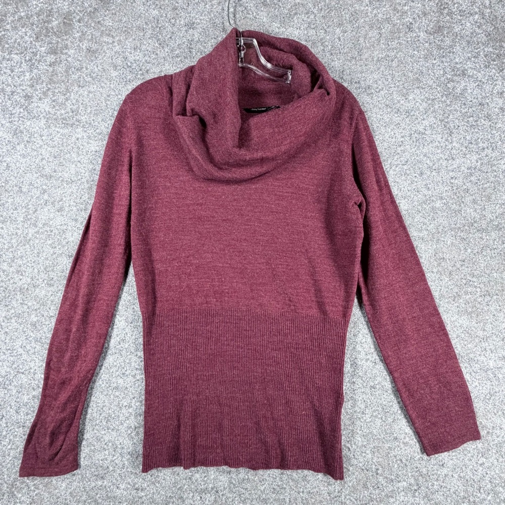 Daisy Fuentes Cowl Neck Womens Sweater Size M Burgundy Wine Heather 100% Acrylic